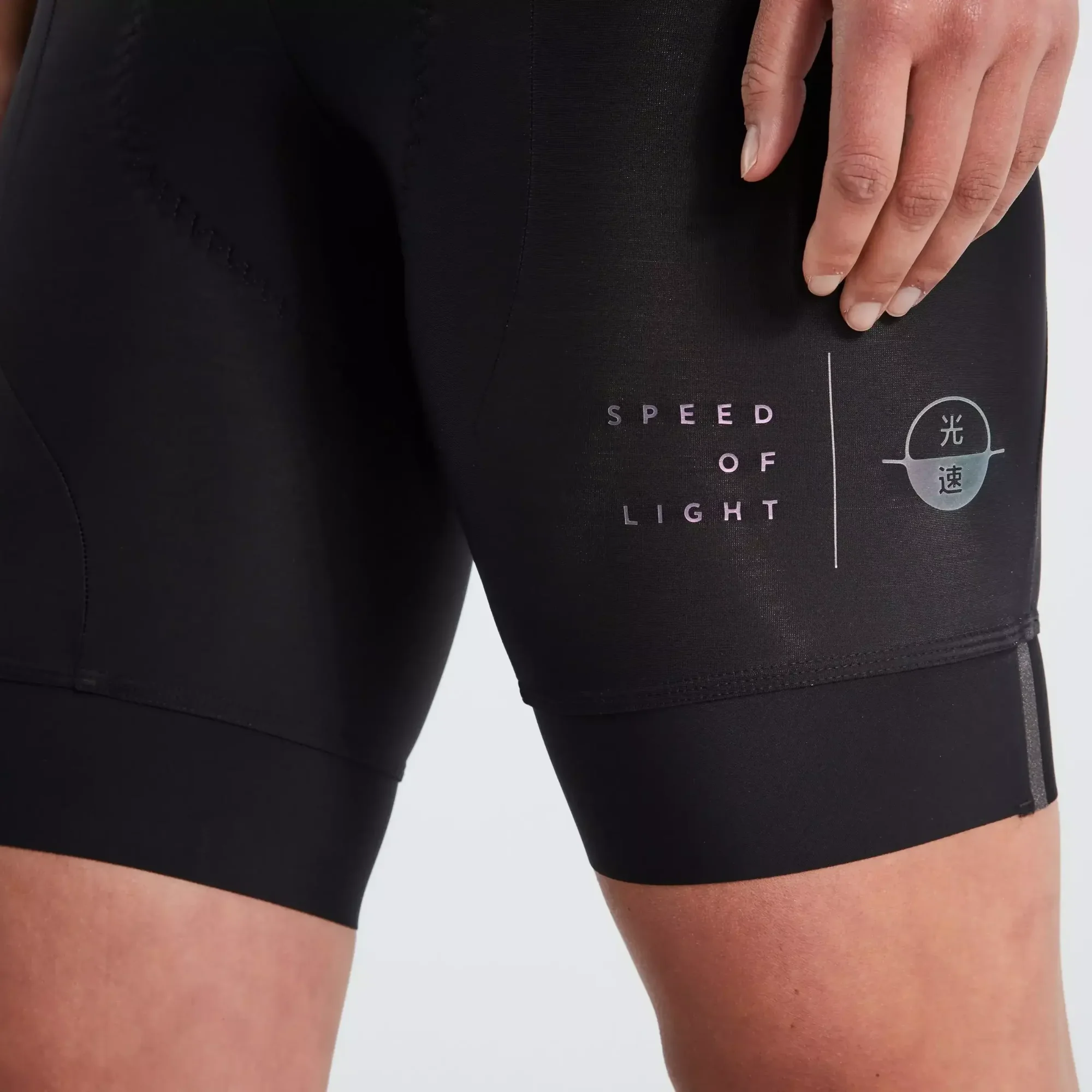 64221-780_APP_SL-BIB-SHORT-WMN-SPEED-OF-LIGHT-DARK-M_DETAIL1 women's sl bib shorts speed of light collection