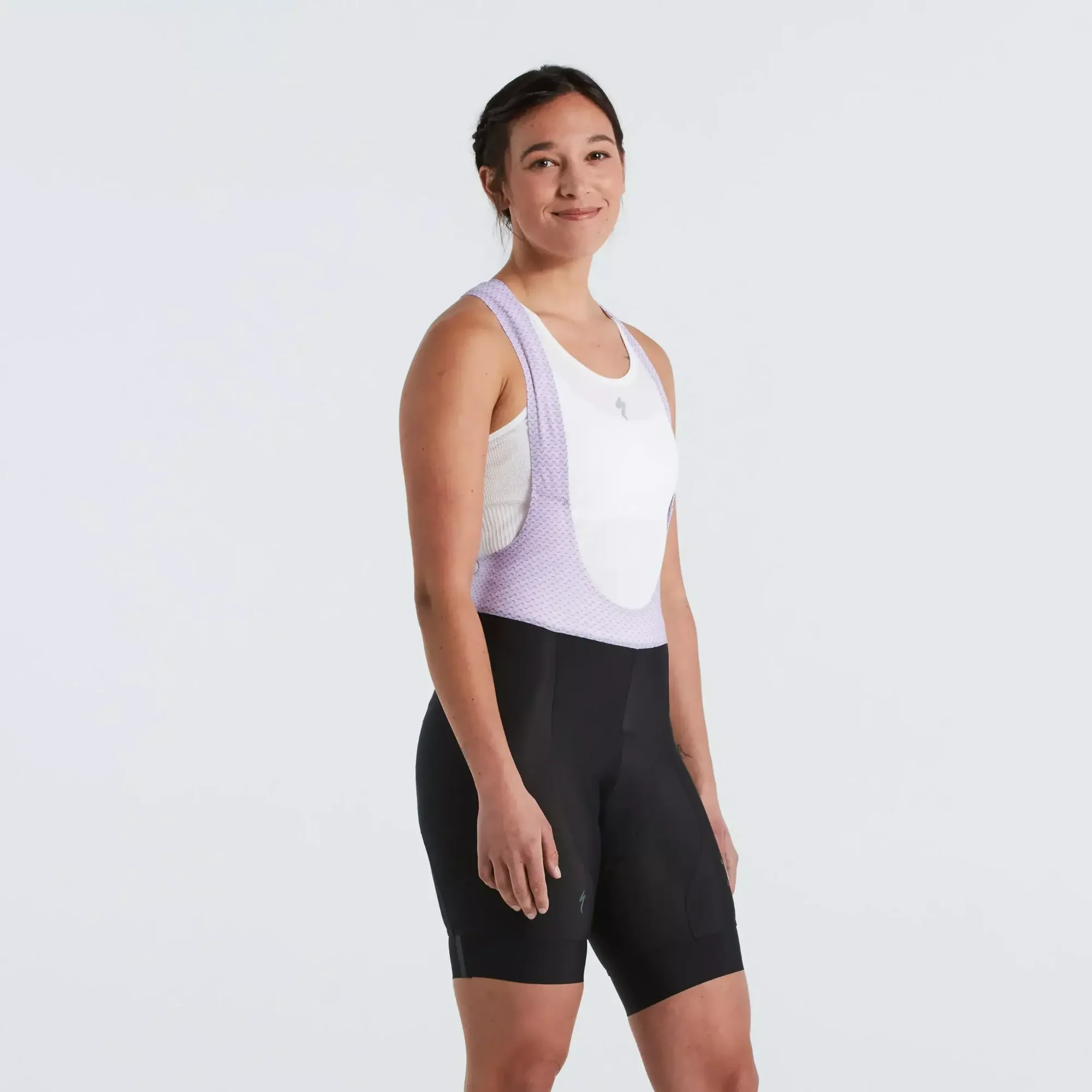64221-780_APP_SL-BIB-SHORT-WMN-SPEED-OF-LIGHT-DARK-M_FRONT-3-4 women's sl bib shorts speed of light collection
