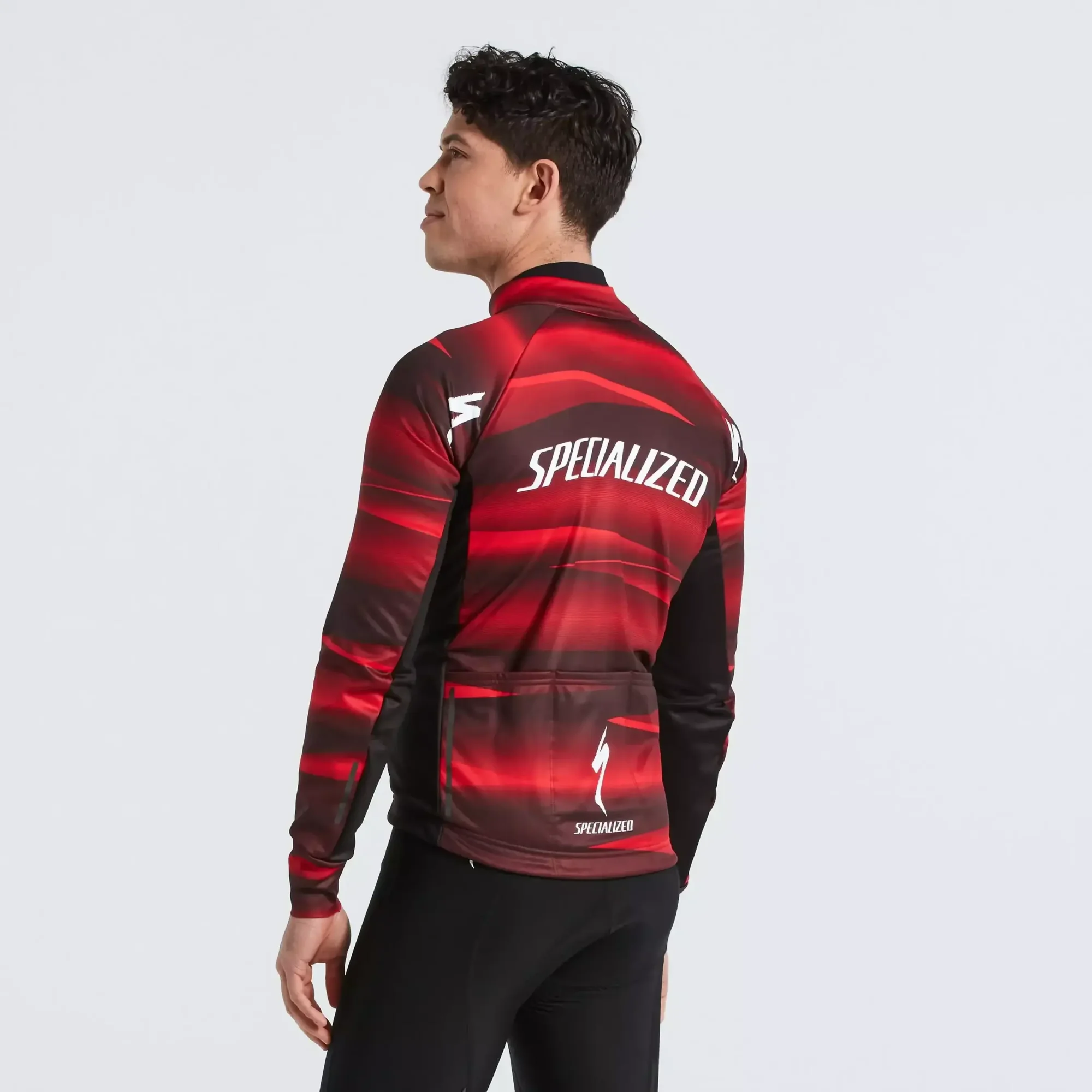 64422-750_APP_TEAM-SL-EXPERT-SOFTSHELL-JACKET-MEN-BLK-RED-M_REAR-3-4 men's specialized factory racing rbx comp softshell jacket