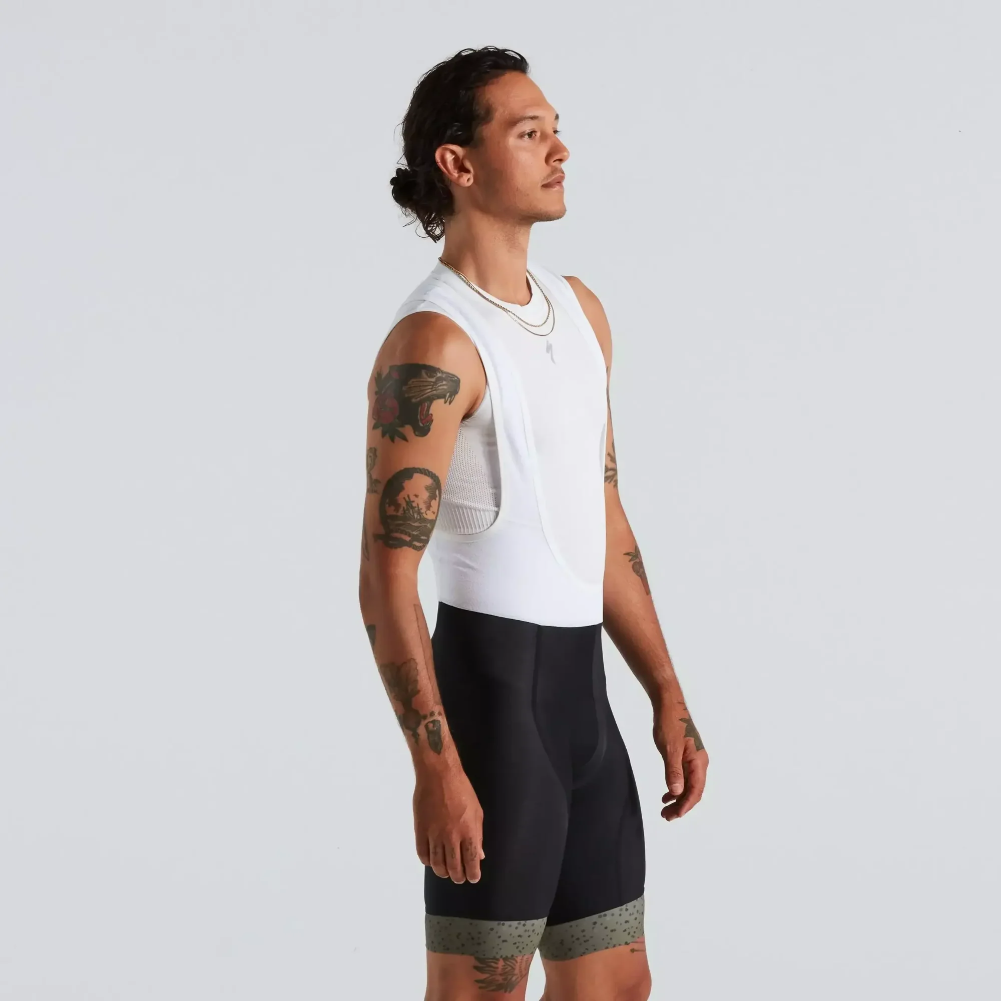 64522-132_APP_RBX-LOGO-BIB-SHORT-MEN-OAKGRN-M_HERO_FRONT-3-4 men's rbx logo bib shorts