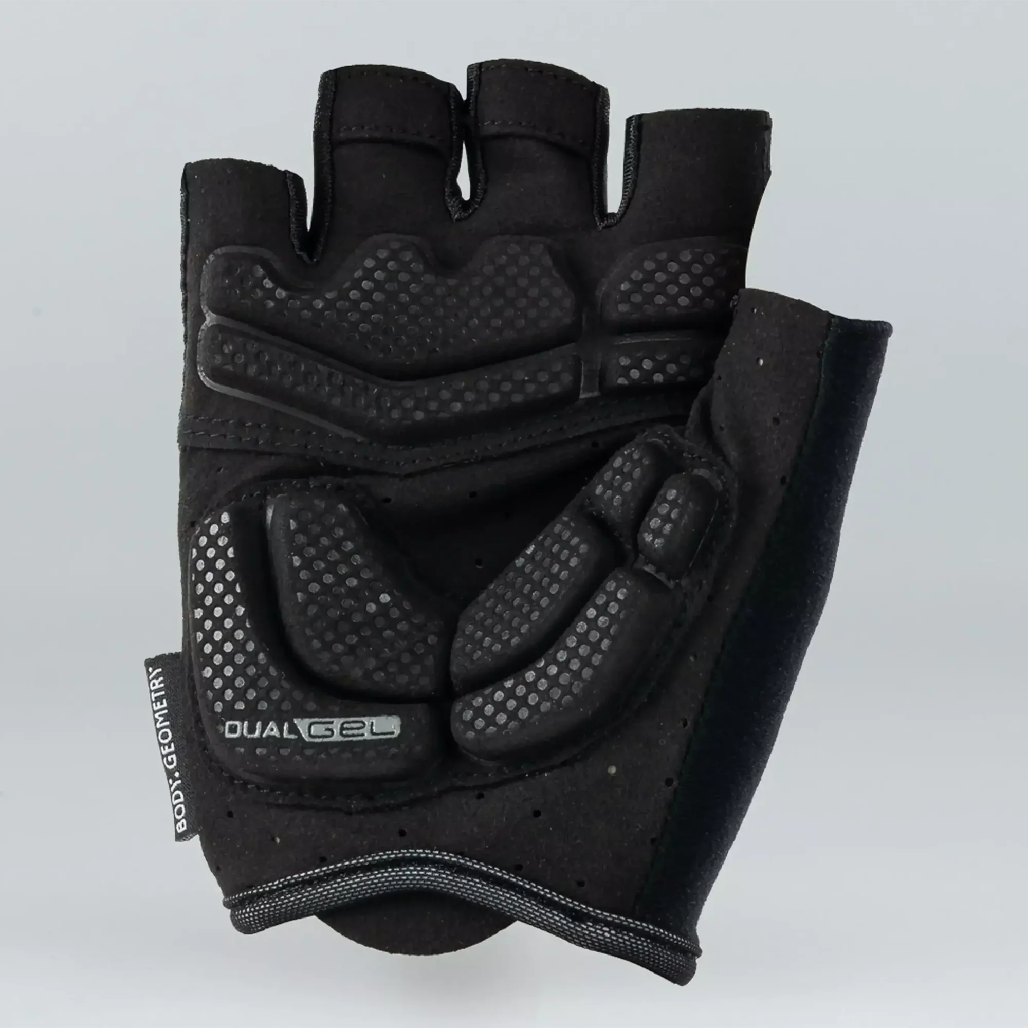 67019-100_GLV_BG-DUAL-GEL-GLOVE-SF-BLK-M_PALM men's body geometry dual gel short finger gloves