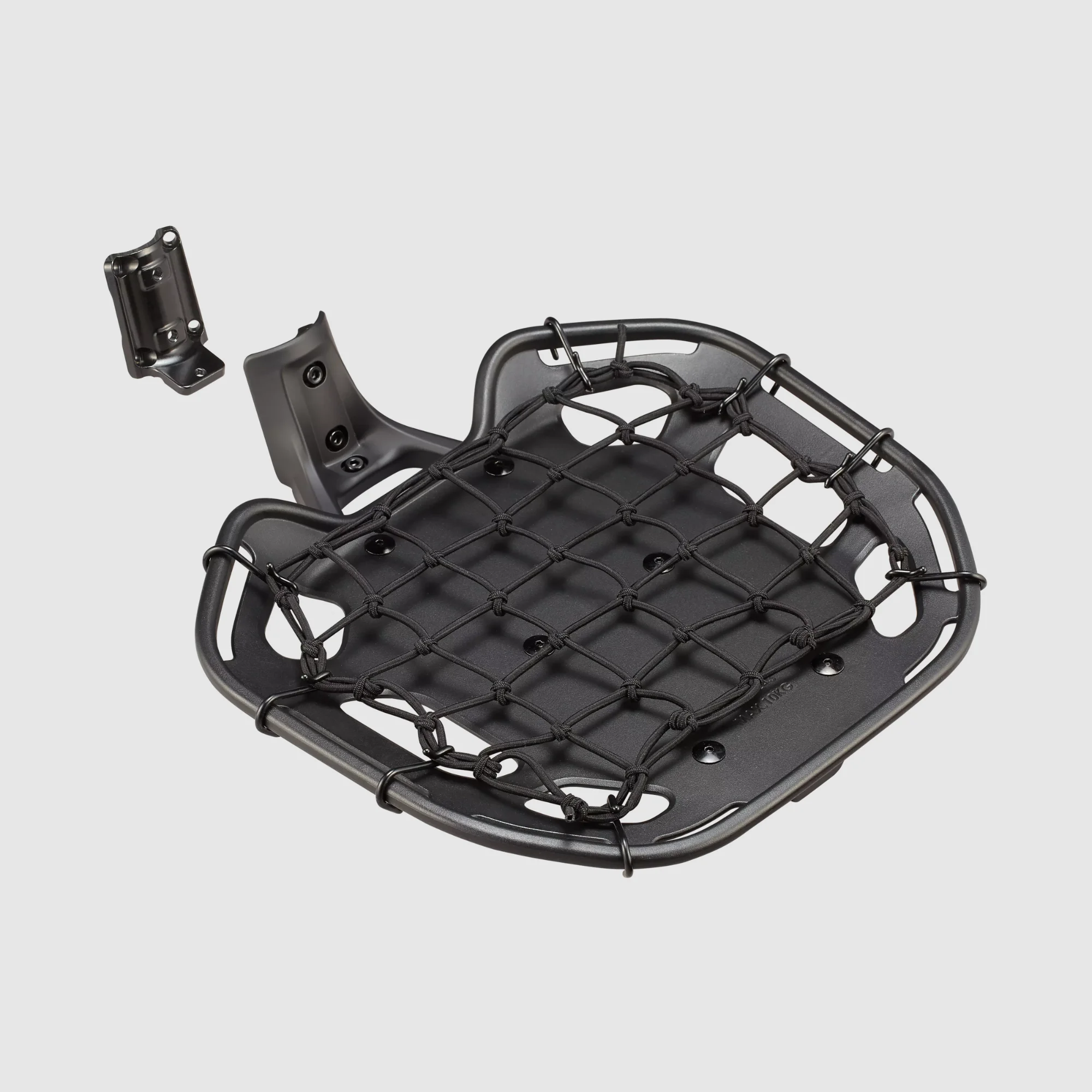 98922-560_CMPNT_TURBO-FRONT-RACK-W-PLATE-BLK_HERO front rack & adventure plate