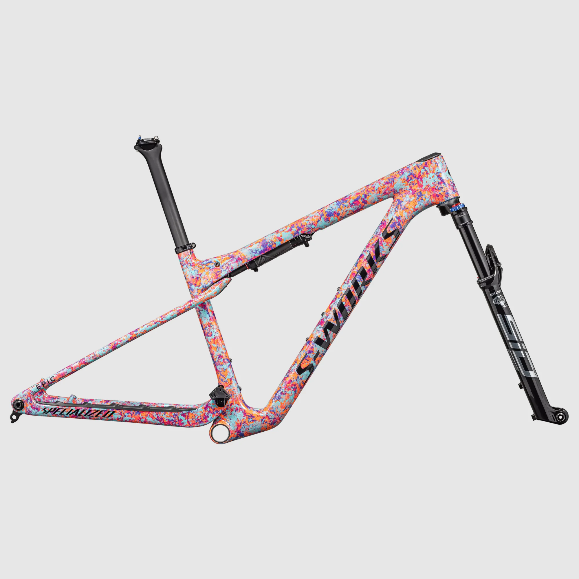 73123-02_EPIC-WC-SW-FRMSET-LGNBLU-PRPORCD-BLZ_HERO s works epic world cup frameset gloss lagoon blue / purple orchid / blaze impasto, l