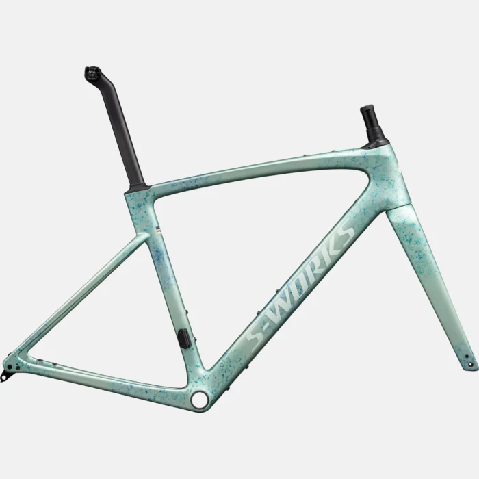 s works roubaix sl8 frameset satin metallic white sage / ink / white sage, 58